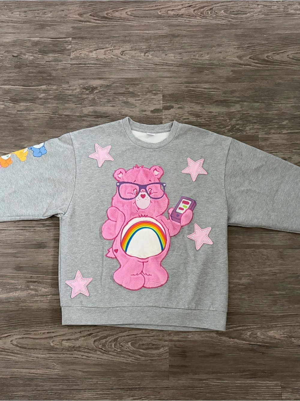 Care Bears Pink Rainbow Bear Grey Kids Sweatshirt